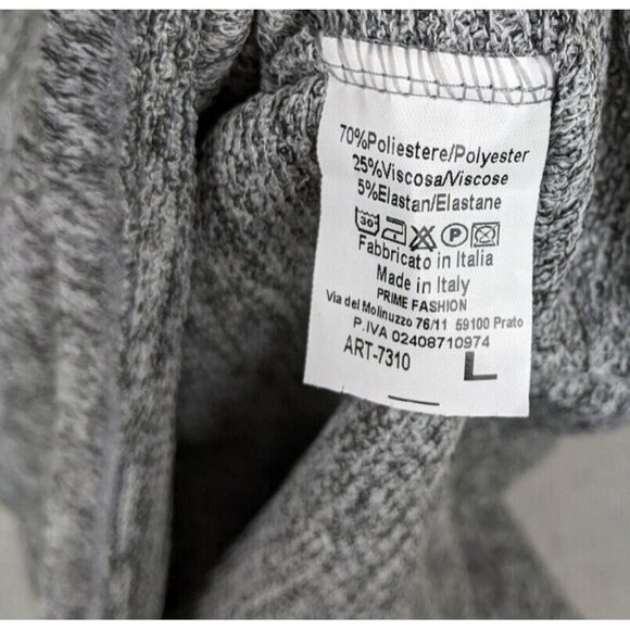 WOMEN'S GRAY LIGHT WEIGHT PULLOVER SWEATER ZIPPER BUTTON DETAIL - SIZE L - Picture 6 of 8